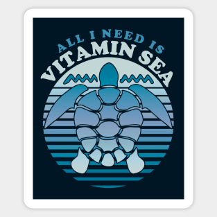 All I need is vitamin sea - Retro Turtle Sticker